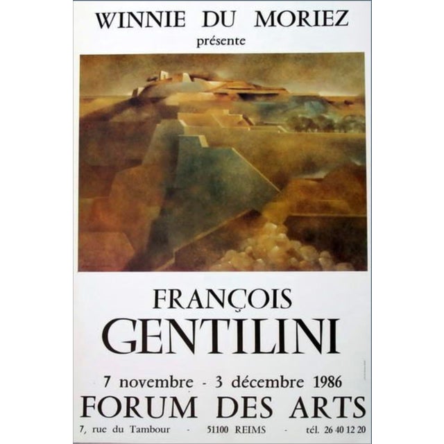 Abstract Chiaroscuro Landscape, Oil on Canvas Painting by Francois Gentilini, 1976 For Sale - Image 15 of 15