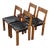 Vintage S24 Chairs in Elm and Black Leather by Pierre Chapo, 1970, Set of 4 For Sale