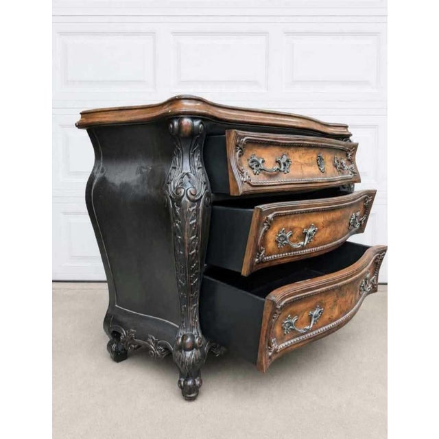 Vintage Pulaski Bombe Chest | Ornate 3-Drawer Statement Dresser A dramatic statement piece, beautifully made piece of...
