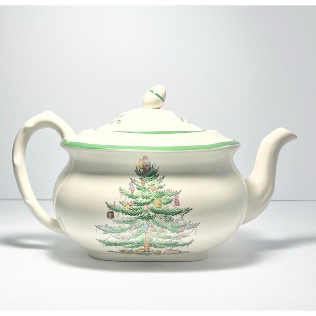 Spode Spode “Christmas Tree” Ceramic Teapot & Lid For Sale - Image 4 of 7