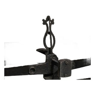 Circa 1900 French Black Cast Iron and White Marble Balance Scale With Scrolled Column For Sale
