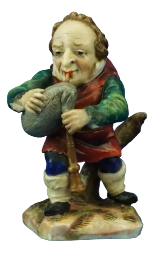 19th Century Porcelain Figurine of Caramogi from Ginori Doccia, Italy