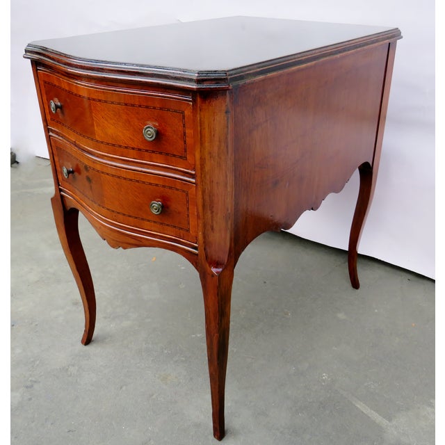 TwoDrawer Inlay Wood End Table Chairish