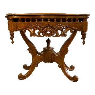 Vintage Victorian Style Carved Console Table Hall Table For Sale