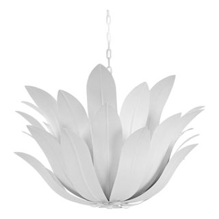 Matthew Izzo Home Leander Matte White Leaf Blossom Chandelier For Sale