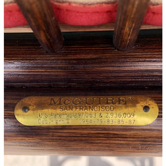 Vintage Mid Century McGuire Rattan & Cane Arm Chair For Sale - Image 10 of 11