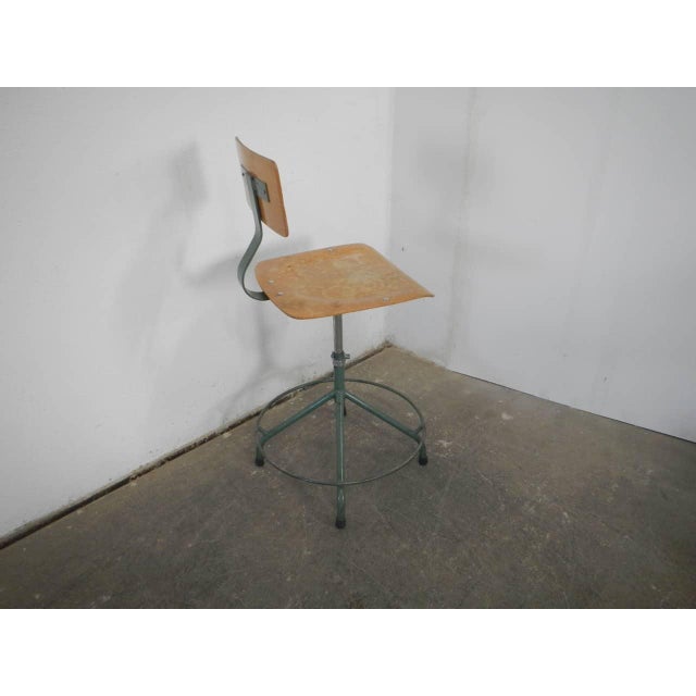 Swivel Stool with Backrest, 1970 For Sale - Image 9 of 10