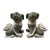 Pair of Vintage 18″ Green Ceramic Foo Dogs — Opposing Stance — Excellent Condition For Sale