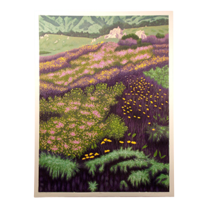 Gordon Mortensen "Beach Flowers" Signed Numbered Woodcut Art Print,