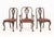 Set of Six Chippendale Style Mahogany Dining Chairs, comprising: one armchair and five side chairs with pink velvet...