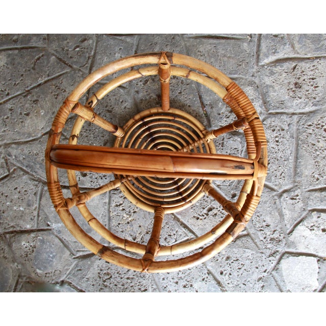 Large Italian Reed & Rattan Basket, 1960s For Sale - Image 4 of 7