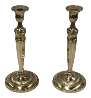 Andrea by Sadek Brass Candlesticks - a Pair