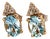 Natural Aquamarine Diamond Earrings 14k Y Gold 1.85 TCW Certified For Sale
