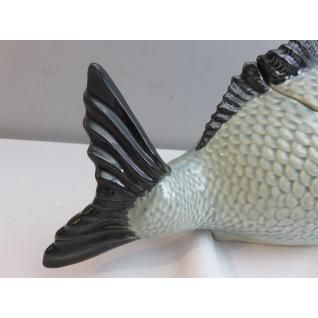 Vintage Mid-Century Modern Neiman Marcus Portugal Porcelain Fish Soup Tureen For Sale - Image 4 of 7