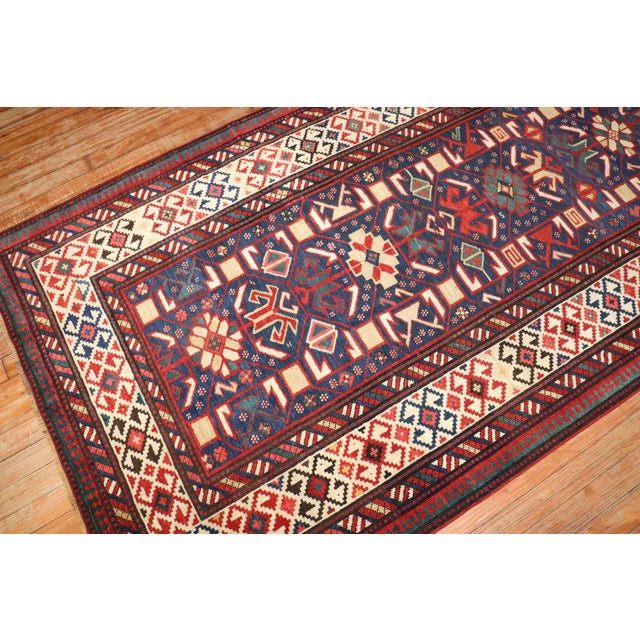 Zabihi Collection Antique Caucasian Kuba 19th Century Wide Runner - 3'11" x 12'1" For Sale - Image 11 of 11