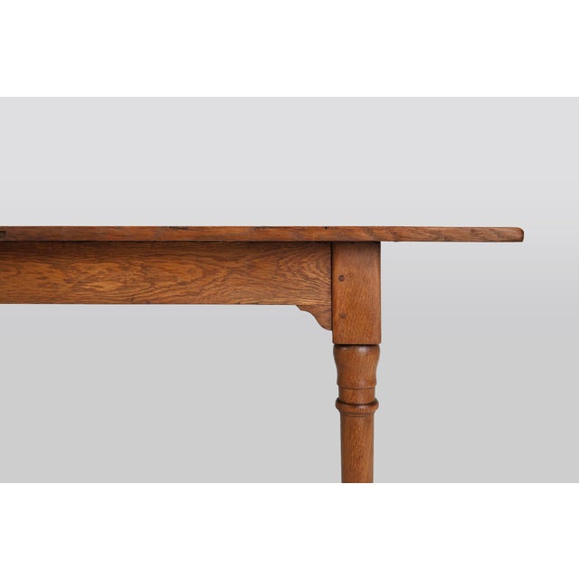 Mid-Century Modern Rustic Farmhouse Table in Oak, France, 1850s For Sale - Image 3 of 12