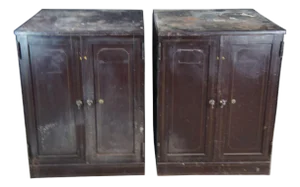 Antique NCR National Cash Register Industrial Iron Steel Safe Cabinets