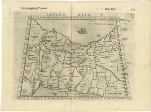 Ptolemaic Map of the Region Between the Middle East Gulf and Caspian Sea, 1598