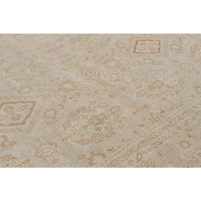 Rug & Kilim Rug & Kilim’s Oushak Style Rug in Beige-Brown With Floral Patterns For Sale - Image 4 of 7