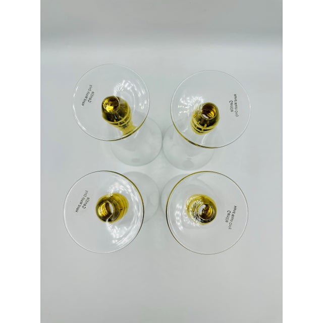 Late 20th Century Neiman Marcus Gold Ball Goblets in Original Box ~ 4pc Set For Sale - Image 4 of 12