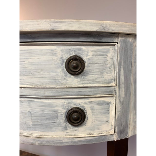 Mahogany Demilune Bow Front Console Table With Drawers For Sale In Richmond - Image 6 of 9