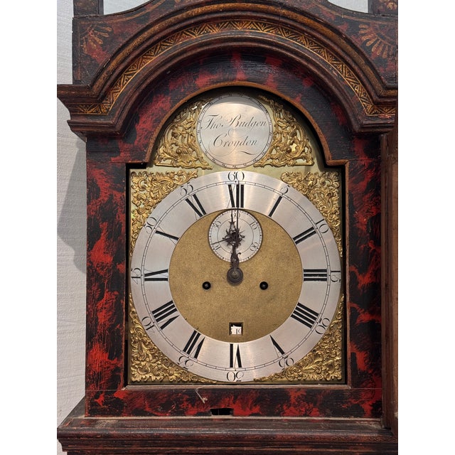 18th Century English Chinoiserie Decorated Tall Case Clock For Sale - Image 13 of 16