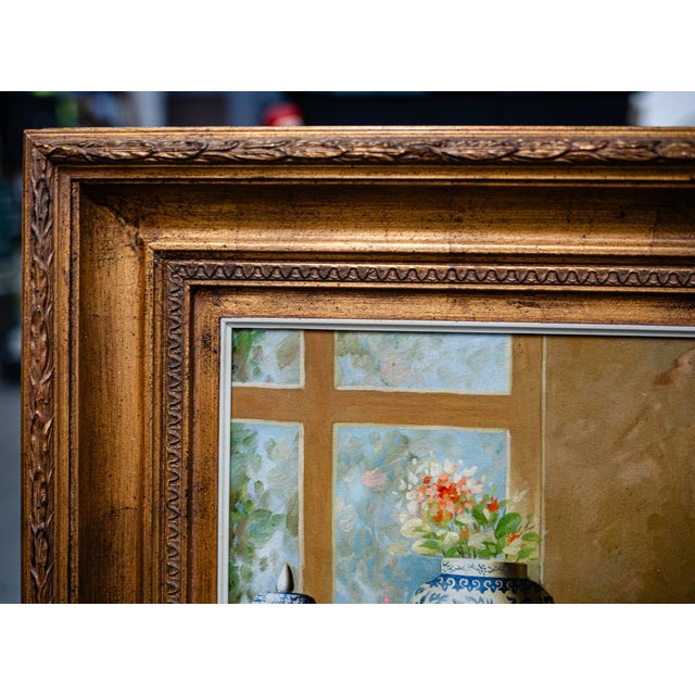 Home Inspirations Auctions is proud to offer This beautiful Oil Painting featuring a lovely table setting with a detailed...