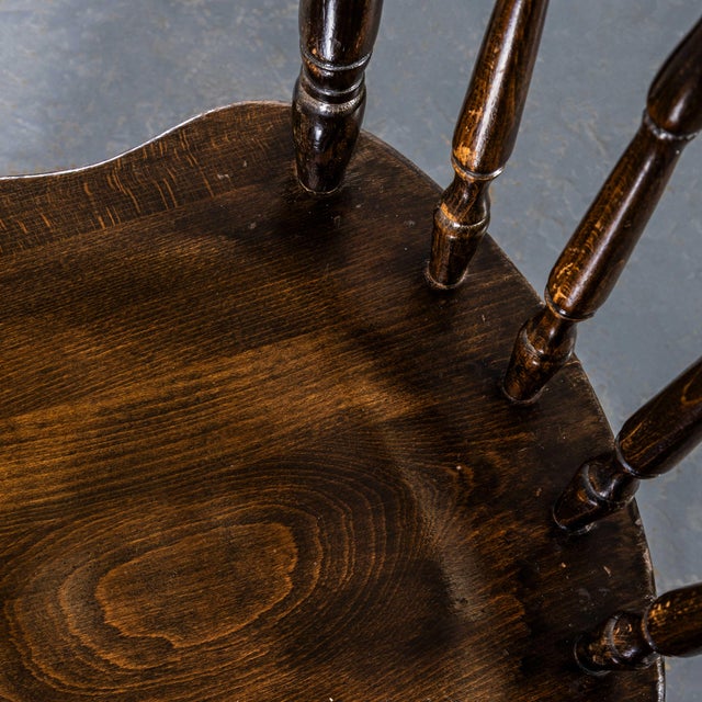 Brown Vintage English Penny Public House Dining Chairs, 1970s, Set of 4 For Sale - Image 8 of 9