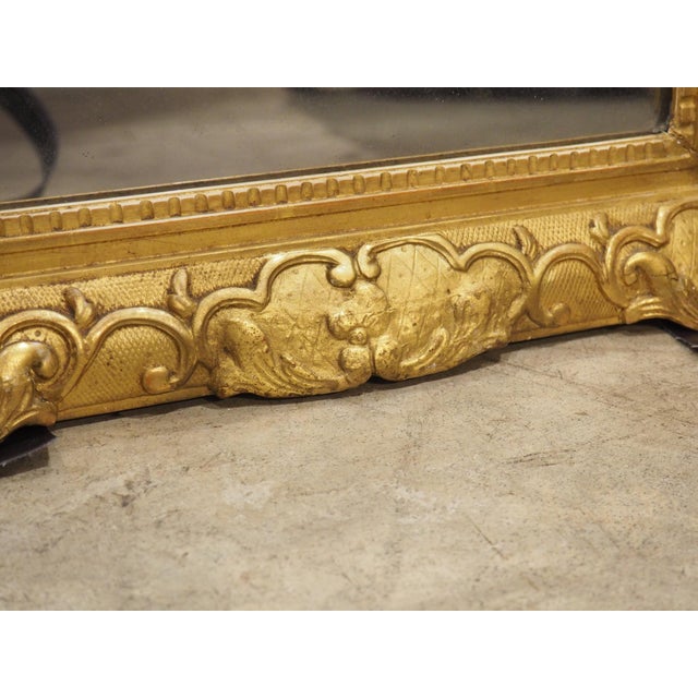 18th Century French Giltwood Mirror Aux Dauphins From Provence, Overall H-30 1/2 For Sale - Image 15 of 18