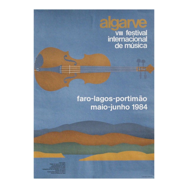 1984 Portuguese Music Poster, Algarve VIII Festival Internacional De Música - Lima De Freitas For Sale