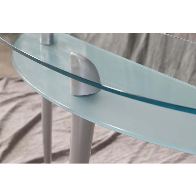 Italian Glass Console at Two Heights For Sale - Image 10 of 11
