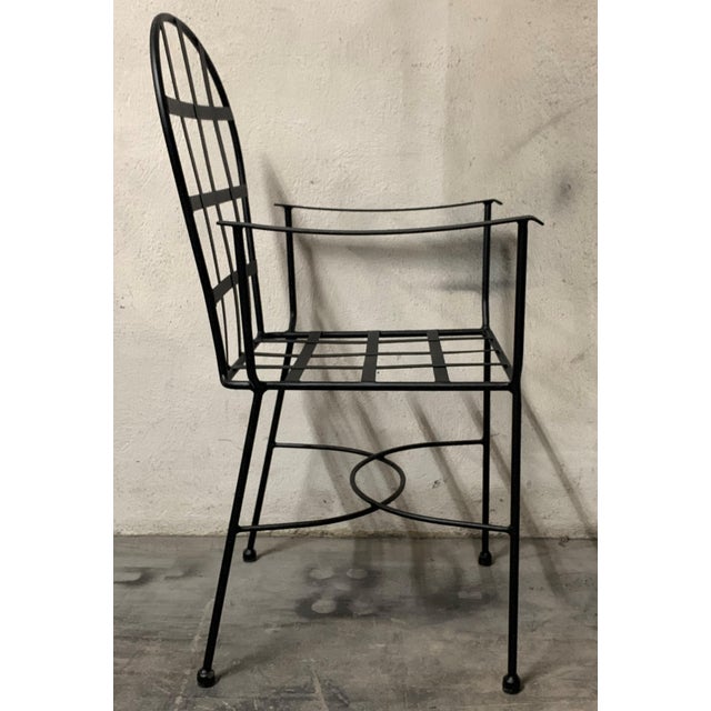 Set of 2 Garden or Dinning Armchairs in Black Wrought Iron, Indoor & Outdoor For Sale - Image 18 of 18