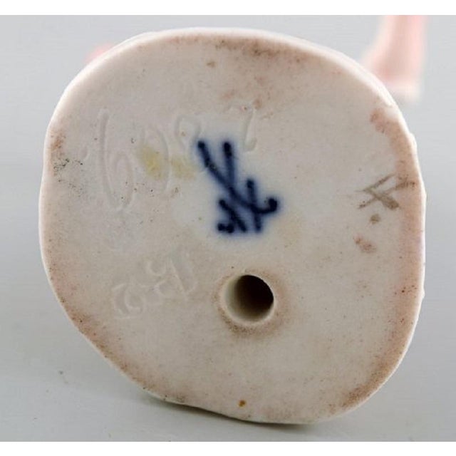 Ceramic Girl with Flowers Miniature Figure after Johann Joachim Kändler from Meissen For Sale - Image 7 of 8