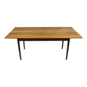 Late 20th Century Vintage Primitive Farmhouse Solid Cherry Wood Long Dining Table