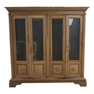 Antique Hand-Painted Showcase Bookcase For Sale