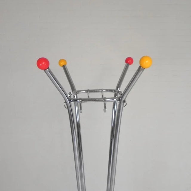 Vintage Chrome Coat Rack with Colored Balls, 1950s For Sale - Image 12 of 18
