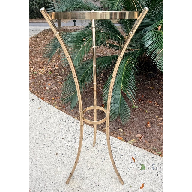 1970s Faux Bamboo Brass Plant Stand For Sale - Image 14 of 14