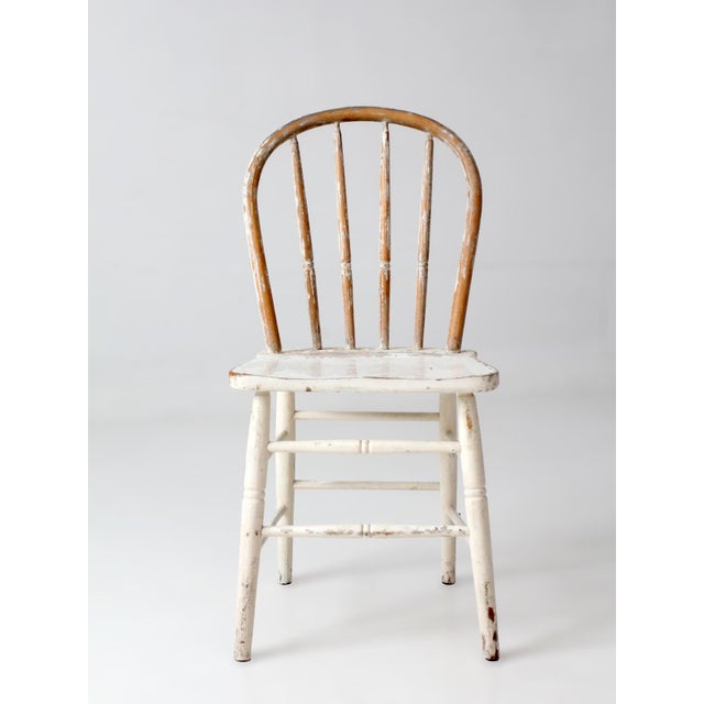 Farmhouse Vintage Painted Windsor Bow Back Chair For Sale - Image 3 of 17