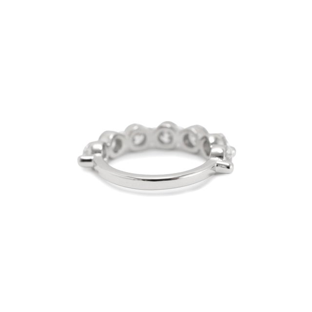 Platinum 2.63ctw Round Lab Grown Diamond Shared Prong Half Eternity Band Ring, Size 8 For Sale In Houston - Image 6 of 10