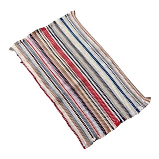 Vintage Striped Rag Rug For Sale