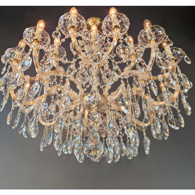 Glass Large Maria Theresa Style Crystal Chandelier Handmade Luxury European Chandelier For Sale - Image 7 of 15