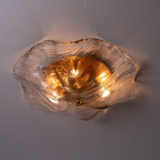 Amber and Clear Flush Mount attributed to J. T. Kalmar for Kalmar, Austria, 1960s For Sale - Image 17 of 18