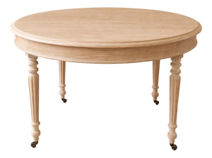 Large Louis Philippe Extendable Table in Whitewashed Oak