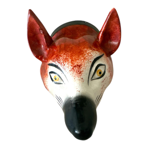 Late 19th Century Staffordshire Pottery Porcelain Red Fox Stirrup Cup