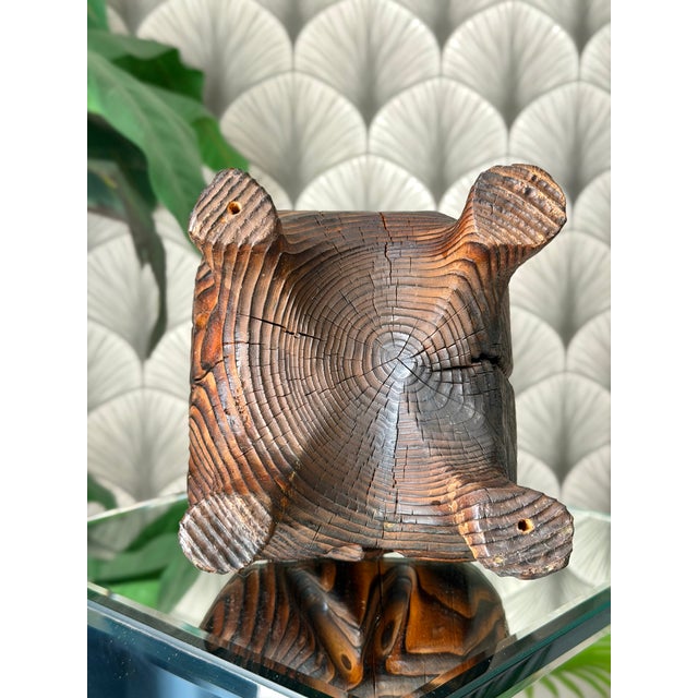 Vintage Mid-Century Modern Retro 1960s Tiki Polynesian Wood Carved Brutalist Sculpture Attributed to Witco For Sale - Image 18 of 18
