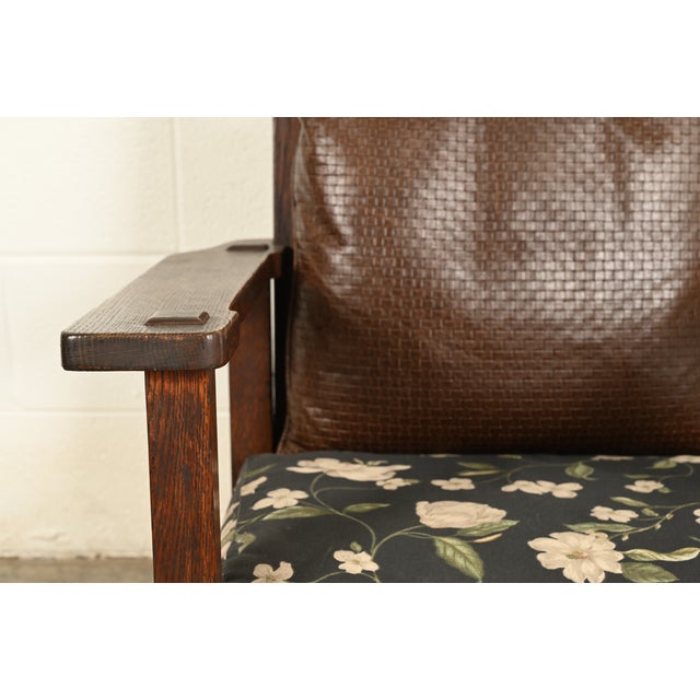 Brown Stickley Brothers Antique Mission Oak Arts & Crafts Rocking Chair, Circa 1910 For Sale - Image 8 of 14
