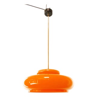 Orange Polycarbonate Pendant Lamp For Sale