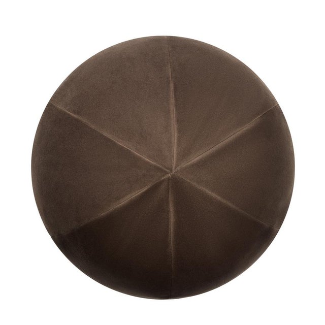 Contemporary Velvet Ball Cushion in Brown by Lo Decor For Sale - Image 3 of 4