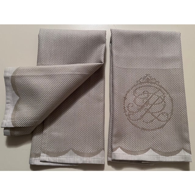 Le Jacquard Francais-Taupe Cotton Guest Towels-Set 2 For Sale - Image 4 of 6
