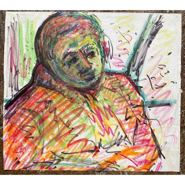 Mixed media drawing by Latvian artist Erika Romane (1920-2000). Romane was an educator and well known in artist circles in...